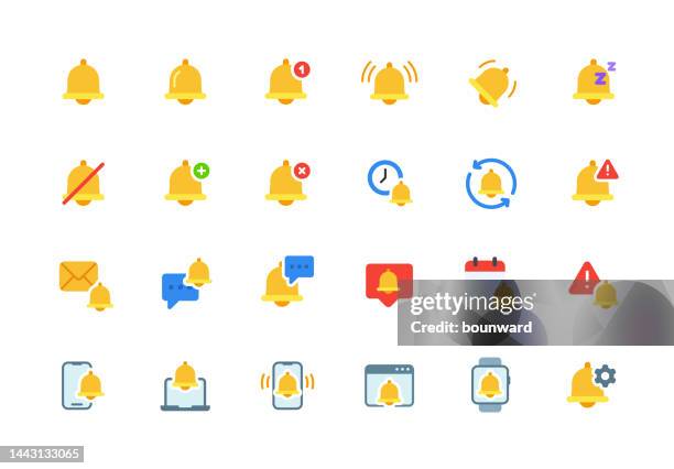 notification flat icons. vector illustration. - notification icon stock illustrations