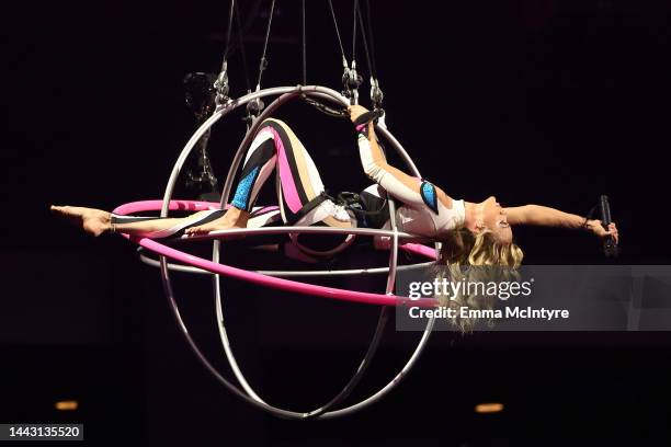 Carrie Underwood performs onstage during the 2022 American Music Awards at Microsoft Theater on November 20, 2022 in Los Angeles, California.