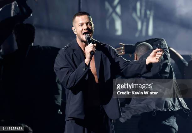 Dan Reynolds of Imagine Dragons performs onstage during the 2022 American Music Awards at Microsoft Theater on November 20, 2022 in Los Angeles,...