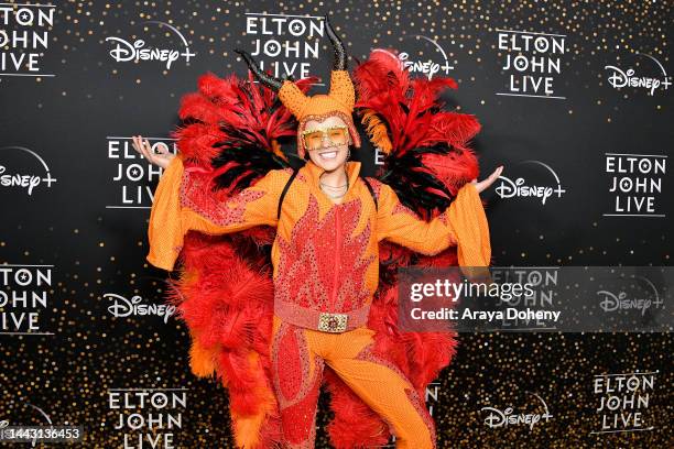 JoJo Siwa attends the Disney+ "Elton John Live: Farewell From Dodger Stadium" Yellow Brick Road Event at Dodger Stadium on November 20, 2022 in Los...