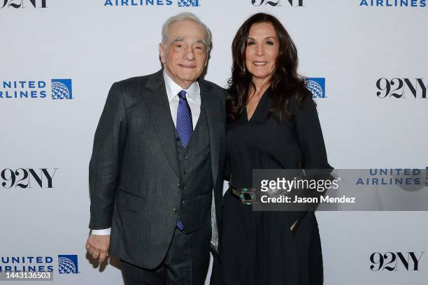 Martin Scorsese and Olivia Harrison attend Olivia Harrison and Martin Scorsese in Conversation: Came The Lightening: Twenty Poems For George at The...