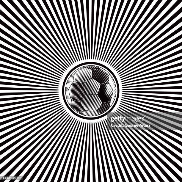 soccer ball and light beams - visual effects studio stock illustrations