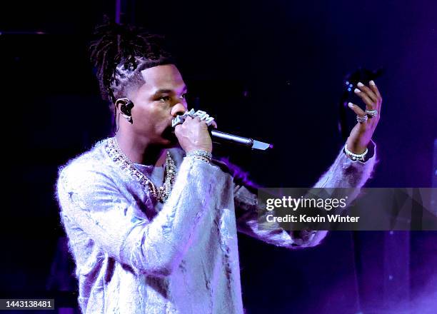 Lil Baby performs onstage during the 2022 American Music Awards at Microsoft Theater on November 20, 2022 in Los Angeles, California.