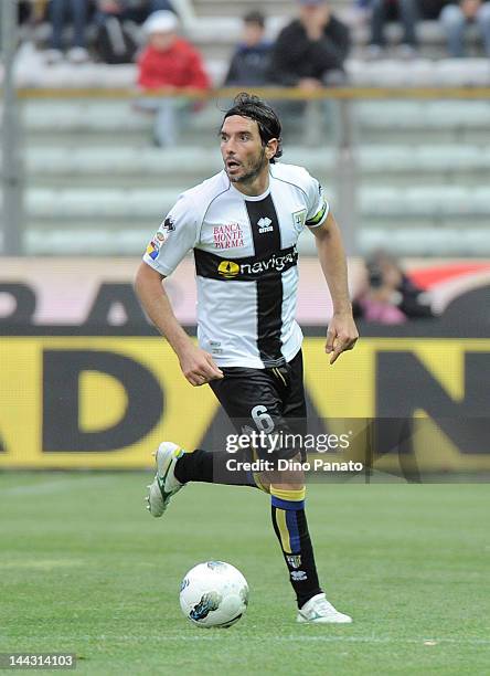 Alessandro Lucarelli of Parma in action during the Serie A match between Parma FC and Bologna FC at Stadio Ennio Tardini on May 13, 2012 in Parma,...