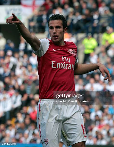 Robin Van Persie of Arsenal during the Barclays Premier League match between West Bromwich Albion and Arsenal at The Hawthorns on May 13, 2012 in...