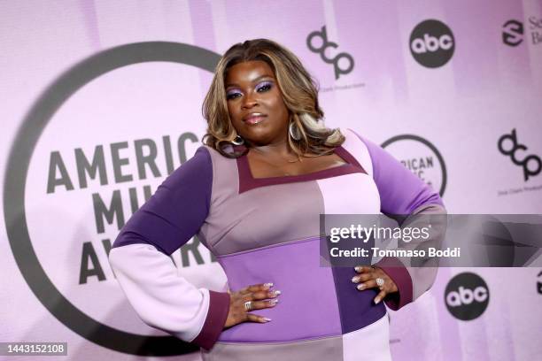 Yola poses in the press room during the 2022 American Music Awards at Microsoft Theater on November 20, 2022 in Los Angeles, California.