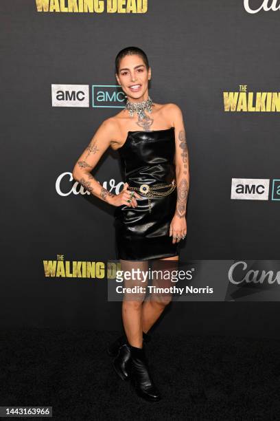 Nadia Hilker arrives at The Walking Dead Live: The Finale Event at The Orpheum Theatre on November 20, 2022 in Los Angeles, California. (Photo by...