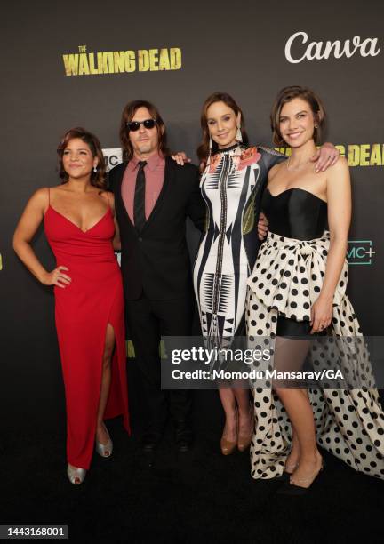 Actors Paola Lazaro, Norman Reedus, Sarah Wayne Callies, and Lauren Cohan arrive at The Walking Dead Live: The Finale Event at The Orpheum Theatre on...