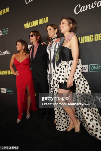 Actors Paola Lazaro, Norman Reedus, Sarah Wayne Callies, and Lauren Cohan arrive at The Walking Dead Live: The Finale Event at The Orpheum Theatre on...