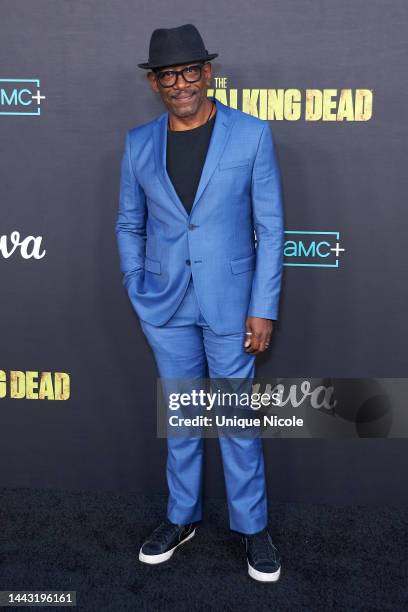 British actor Lennie James arrives for The Walking Dead series finale event at the Orpheum theater in Los Angeles, November 20, 2022.