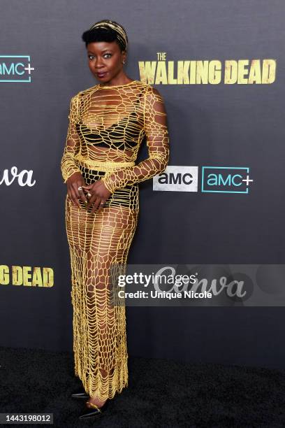 Danai Gurira arrives at The Walking Dead Live: The Finale Event at The Orpheum Theatre on November 20, 2022 in Los Angeles, California.