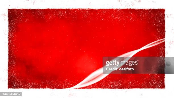 stockillustraties, clipart, cartoons en iconen met glittery christmas horizontal bright vibrant maroon red colored backgrounds with glittery shiny dots all around at the edges as border, one white curved wave or swirl at the corner - the swirl