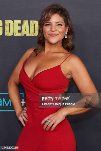 Paola Lazaro arrives at The Walking Dead Live: The Finale Event at The Orpheum Theater on November 20, 2022 in Los Angeles, California.