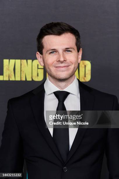 Chandler Riggs arrives at The Walking Dead Live: The Finale Event at The Orpheum Theater on November 20, 2022 in Los Angeles, California.