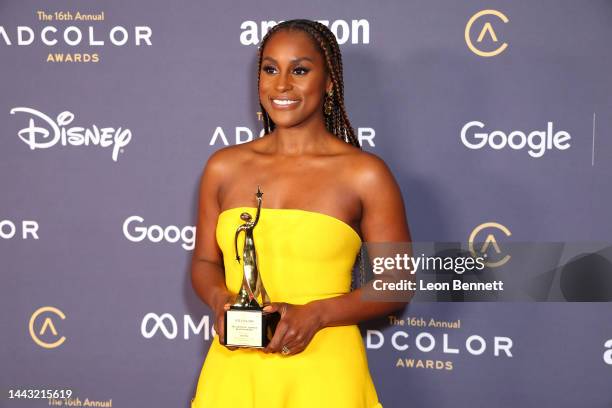 Issa Rae, recipient of the ADCOLOR Adweek Beacon award, attends the 16th Annual ADCOLOR Awards at JW Marriott Los Angeles L.A. LIVE on November 20,...