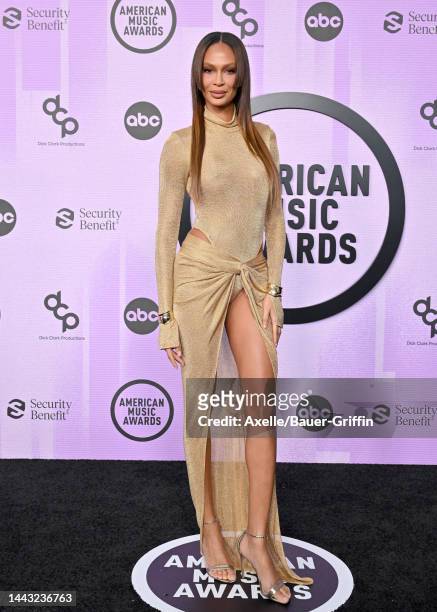 Joan Smalls attends the 2022 American Music Awards at Microsoft Theater on November 20, 2022 in Los Angeles, California.