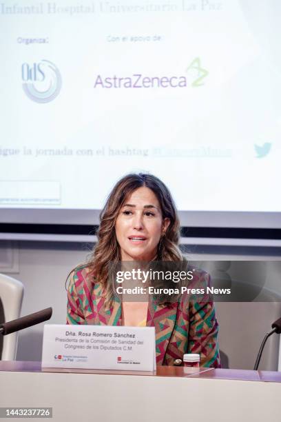 The president of the Observatorio de Salud , Patricia del Olmo, speaks at the inauguration of the 1st 'Woman Day Cancer' in the auditorium of the...