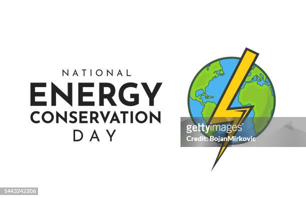 karte zum tag der energieeinsparung. vektor - world environment day poster stock-grafiken, -clipart, -cartoons und -symbole
