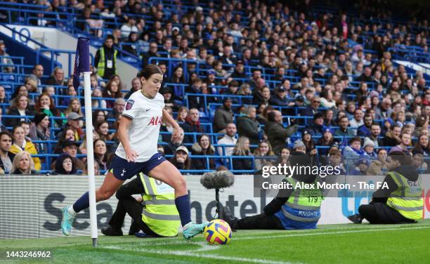 Angharad James of Tottenham Hotspur Women during the FA Women's Super League match between Chelsea and Tottenham Hotspur at Stamford Bridge on...