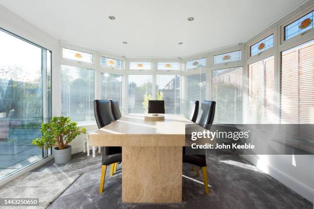 property conservatory interiors - conservatory blinds stock pictures, royalty-free photos & images