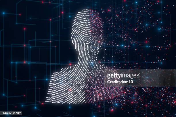 ilustraciones, imágenes clip art, dibujos animados e iconos de stock de tecnología de reconocimiento facial - fingerprint scanner