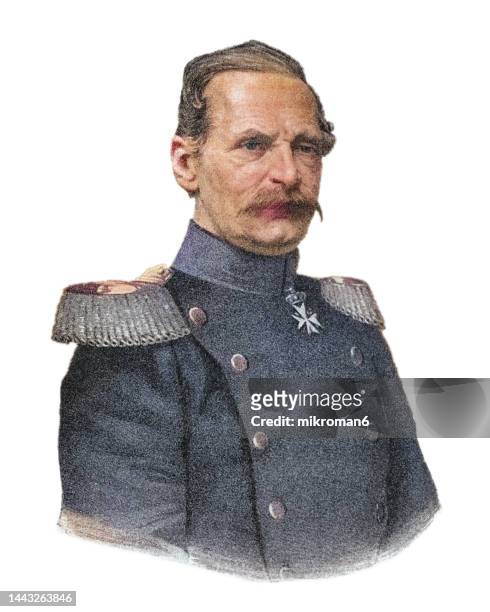 portrait of albrecht theodor emil graf von roon, prussian soldier, statesman and minister of war from 1859 to 1873 - albrecht graf von roon fotografías e imágenes de stock