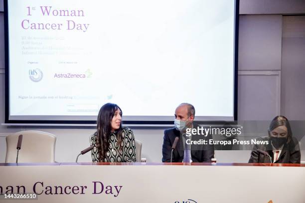 Metastatic breast cancer patient and Cabezotas contra el cancer spokesperson, Sara Ouass; the director of the Breast Cancer program at the Oncology...