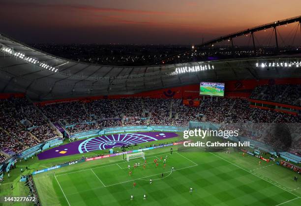 General view inside the stadium during the FIFA World Cup Qatar 2022 Group B match between England and IR Iran at Khalifa International Stadium on...