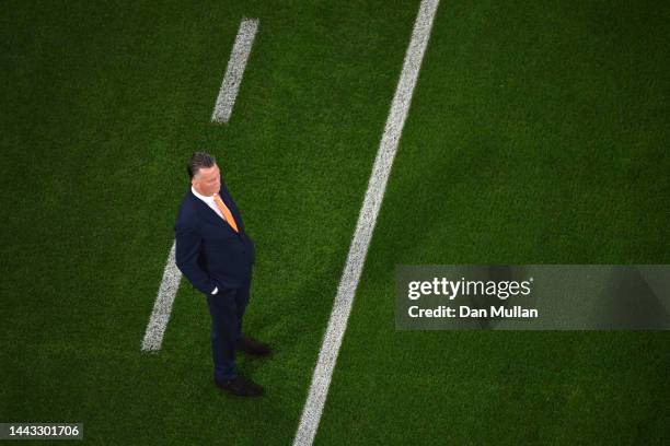 Louis van Gaal, Head Coach of Netherlands, is seen prior to the FIFA World Cup Qatar 2022 Group A match between Senegal and Netherlands at Al Thumama...