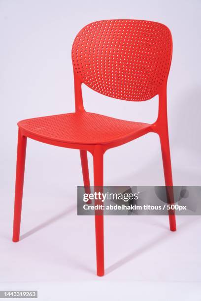 close-up of empty chair against white background,france - chair isolated stock pictures, royalty-free photos & images