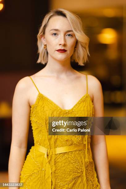 Saoirse Ronan during the champagne reception at the British Academy Scotland Awards at DoubleTree by Hilton on November 20, 2022 in Glasgow, Scotland.