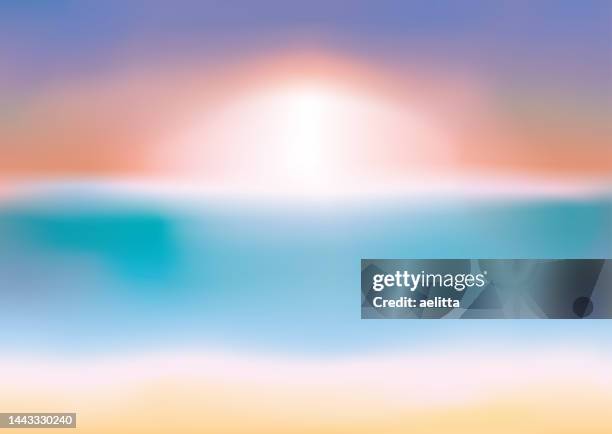 abstract background. sunset. sunrise. sea. - blue sky clouds rays stock illustrations