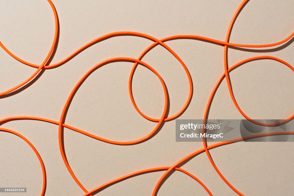 Orange Colored Ropes Scribble Pattern