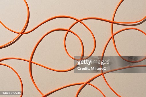 Orange Colored Ropes Scribble Pattern