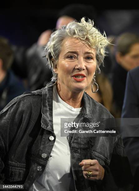 Emma Thompson attends the UK Gala Screening of "Matilda The Musical" at The Curzon Mayfair on November 21, 2022 in London, England.