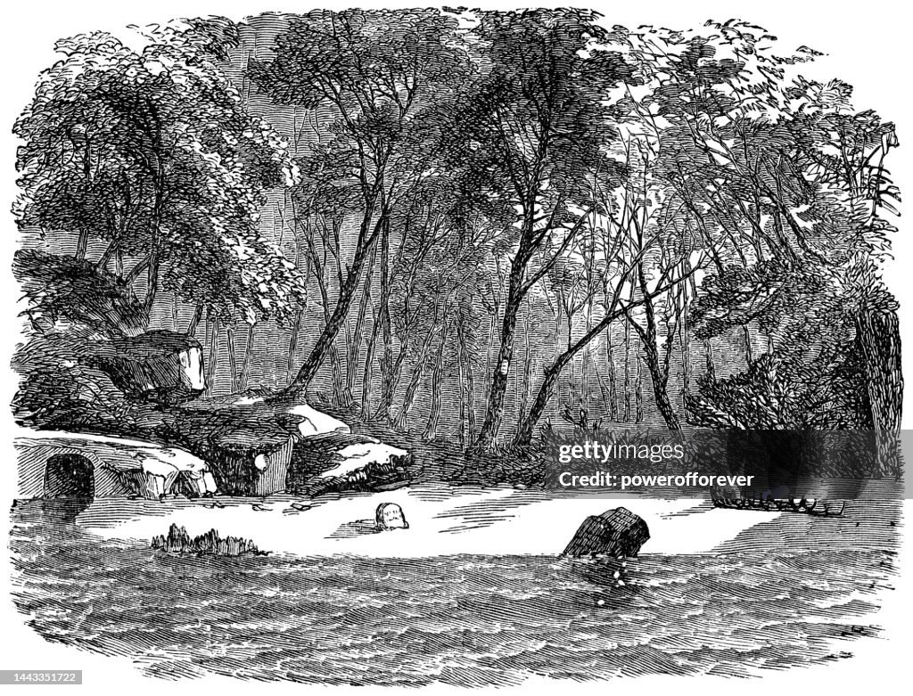 Starvation Beach that Captain Allen Francis Gardiner and the South American Mission Society Missionaries Died at Spaniard Harbour on Isla Grande de Tierra del Fuego, Chile - 19th Century