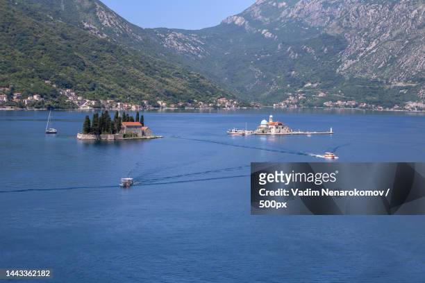 scenic view of sea and mountains against clear sky,bar,montenegro - bar 個照片及圖片檔