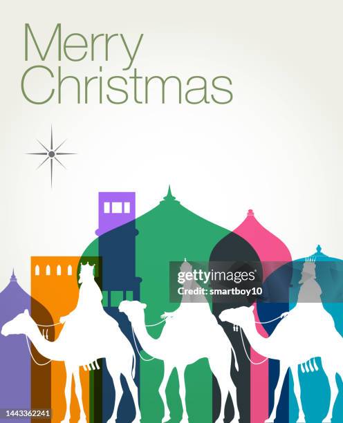 three wise men (three kings) - bethlehem stock illustrations