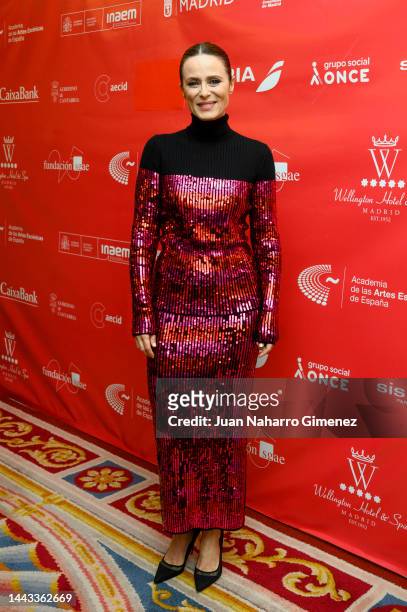 Aitana Sanchez Gijon attends to the Gold medals delivery of The Academy of the Performing Arts of Spain at Hotel Wellington on November 21, 2022 in...