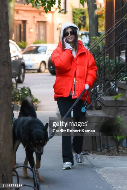 Emily Ratajkowski is seen in Manhattan on November 21, 2022 in New York City.