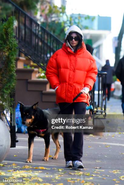 Emily Ratajkowski is seen in Manhattan on November 21, 2022 in New York City.