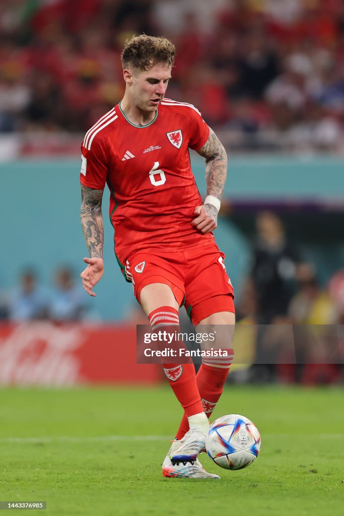 Joe Rodon of Wales during the FIFA World Cup Qatar 2022 Group B match ...