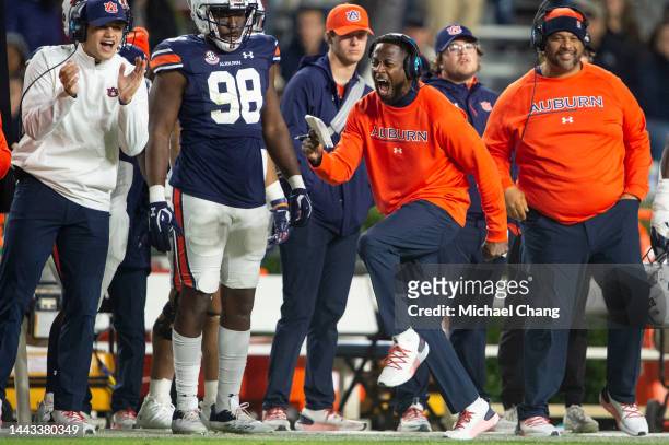 Interim head coach Carnell Williams of the Auburn Tigers during their game against the Western Kentucky Hilltoppers at Jordan-Hare Stadium on...