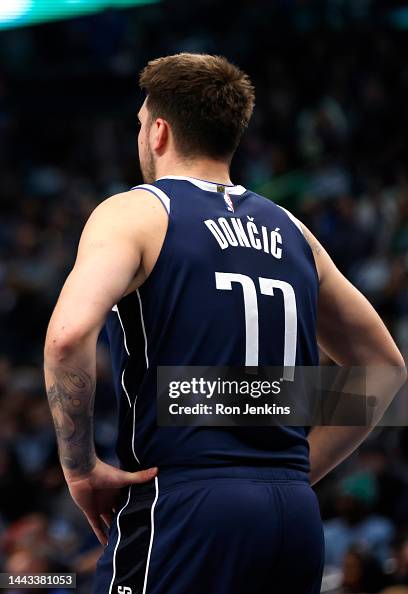 Donchic Luka Doncic of the Dallas Mavericks looks on during a game against ...