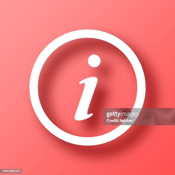 ilustrações de stock, clip art, desenhos animados e ícones de information. icon on red background with shadow - símbolo de informação