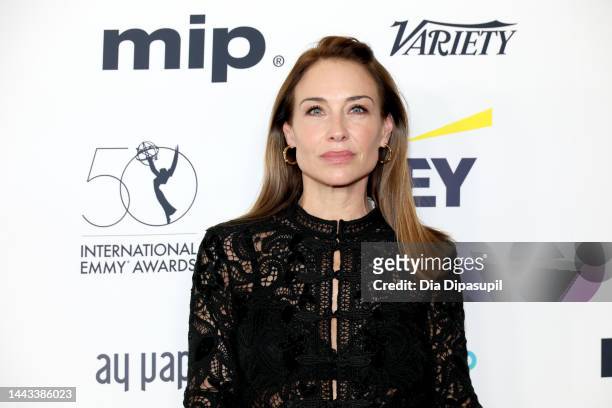 Claire Forlani attends the 50th International Emmy Awards at New York Hilton Midtown on November 21, 2022 in New York City.