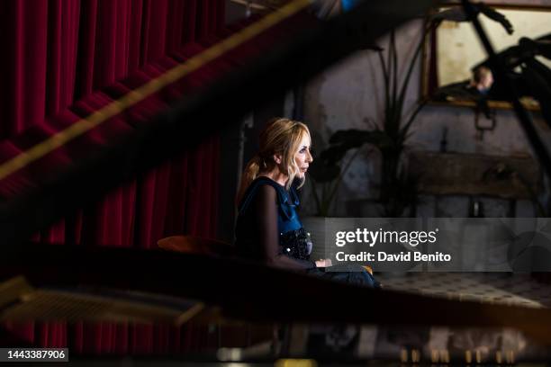 Singer Marta Sanchez attends the "De Cerca" press conference at Garaje Lola on November 21, 2022 in Madrid, Spain.