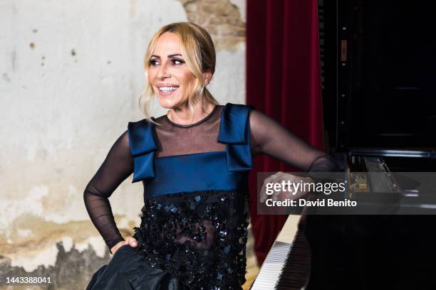 Singer Marta Sanchez attends the "De Cerca" press conference at Garaje Lola on November 21, 2022 in Madrid, Spain.