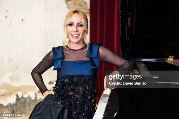 Singer Marta Sanchez attends the "De Cerca" press conference at Garaje Lola on November 21, 2022 in Madrid, Spain.