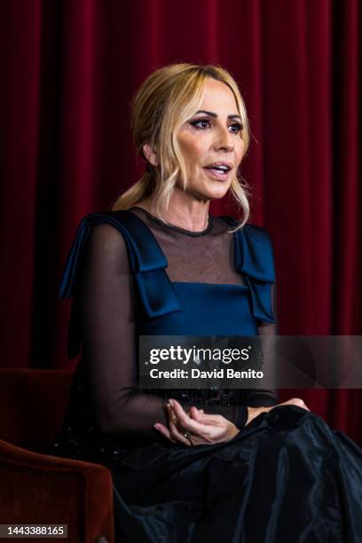 Singer Marta Sanchez attends the "De Cerca" press conference at Garaje Lola on November 21, 2022 in Madrid, Spain.